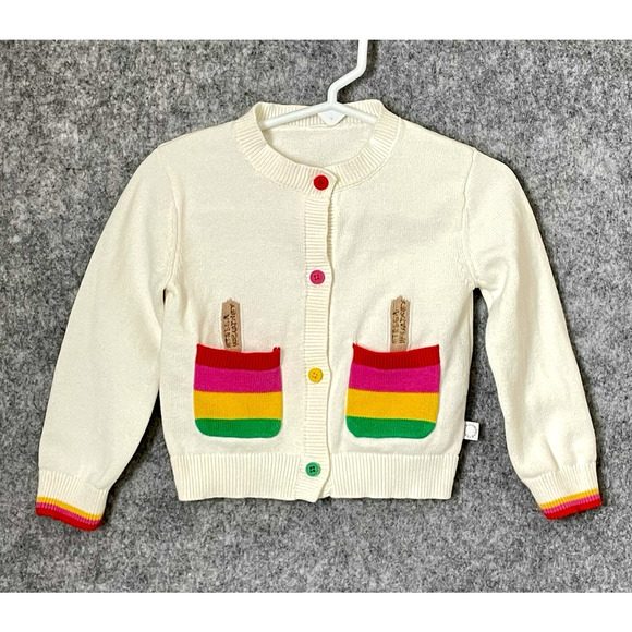 Stella McCartney Baby Cardigan Sweater Sz 18M Popsicle Pockets Rainbow Designer - Picture 1 of 7